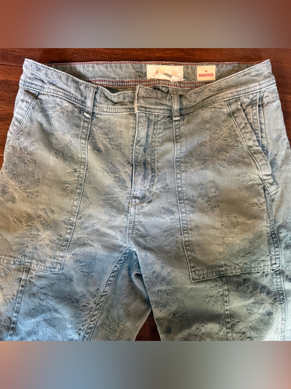 Anthropologie The Wanderer Burnout Print Denim size 27 - Picture 2 of 6